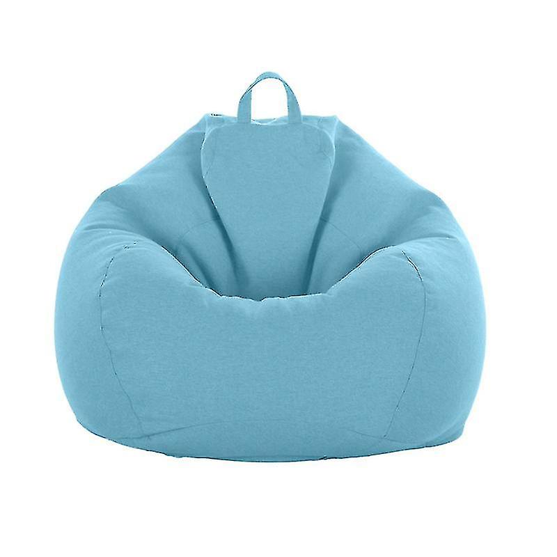No Filling Bean Bag Washable Lazy Sofa Cloth Beanbag Chair Cover-5sizes-light Blue