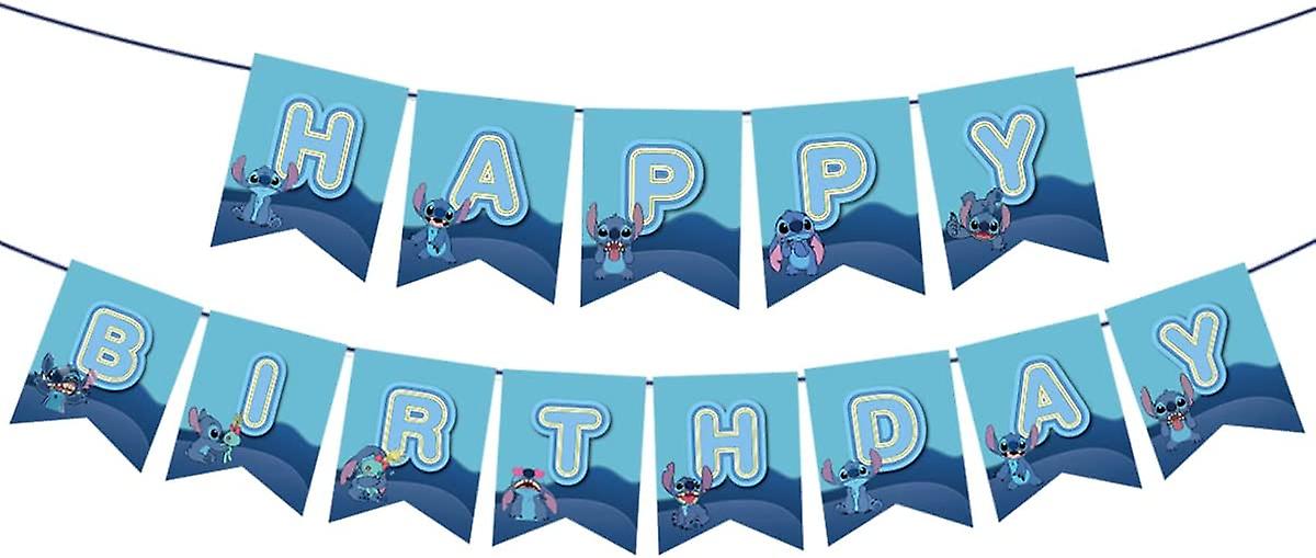 Birthday Banner For Lilo and Stitch ,Lilo and Stitch Theme Party Decoration