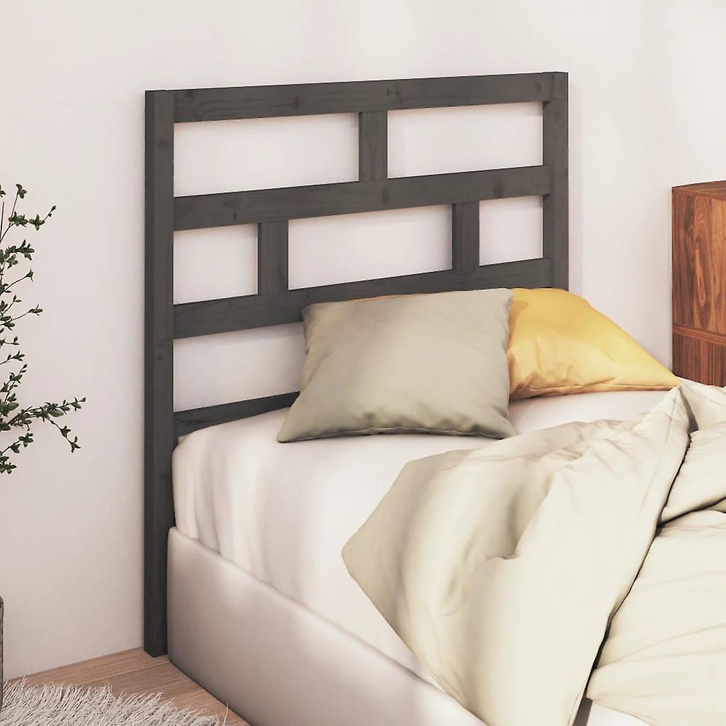 Headboard Grey 96x4x100 cm Solid Pine Wood