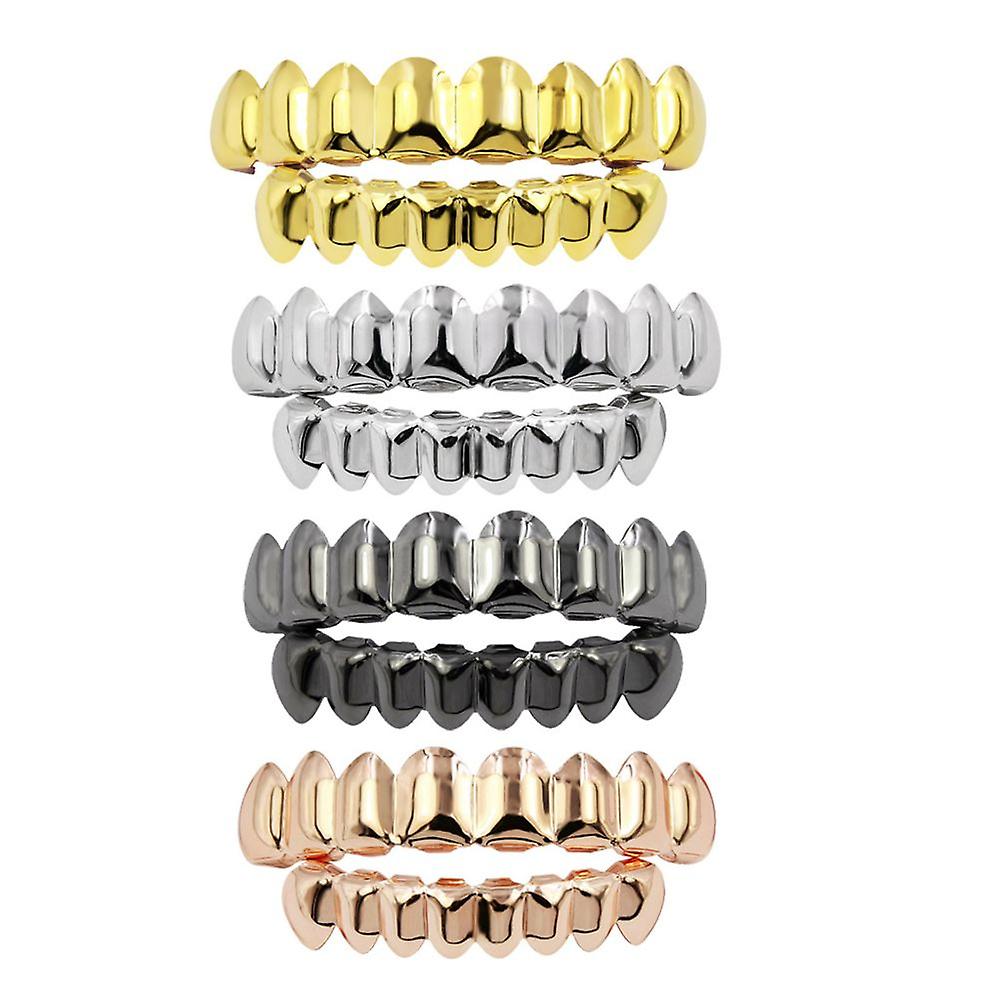 18k Gold Plated Grills 8 Prong Grill Sets Halloween Vampire Props-4 Sets