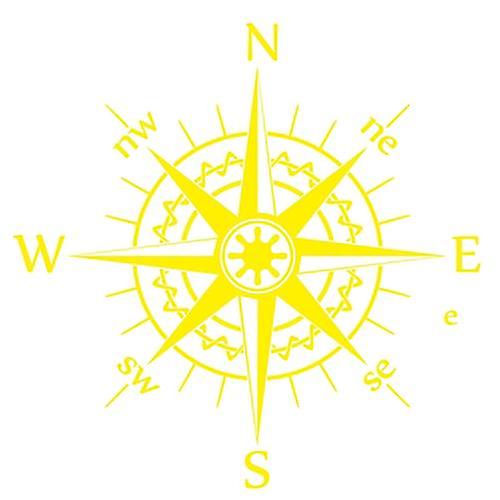 D-863 Compass Pattern Car Modified Car Decal Pull Flower (yellow)