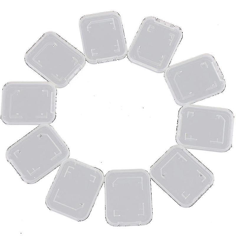 10pcs/set Sd Sdhc Memory Card Transparent Storage Box Protective Case Holder
