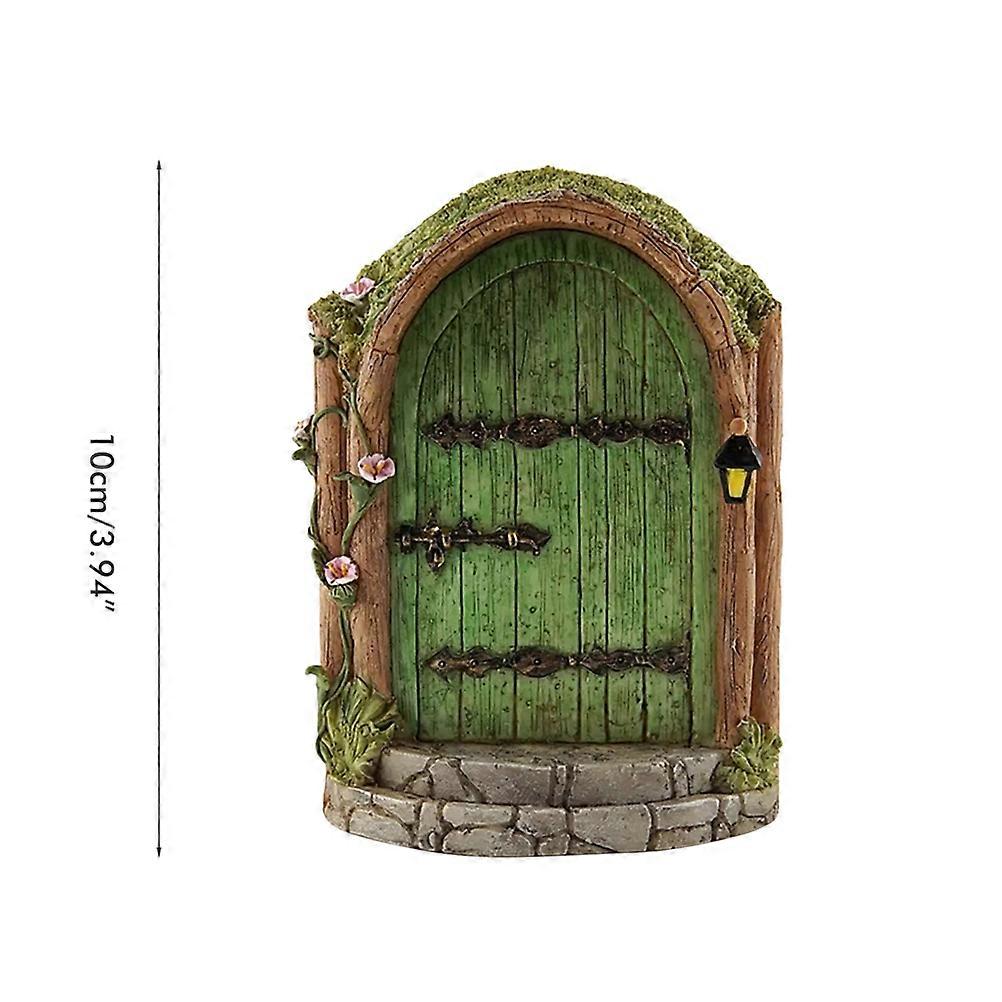 木のための妖精の扉 ミニチュア妖精の庭 屋外装飾アクセサリー 庭の芸術彫刻 子供部屋の壁の木の装飾