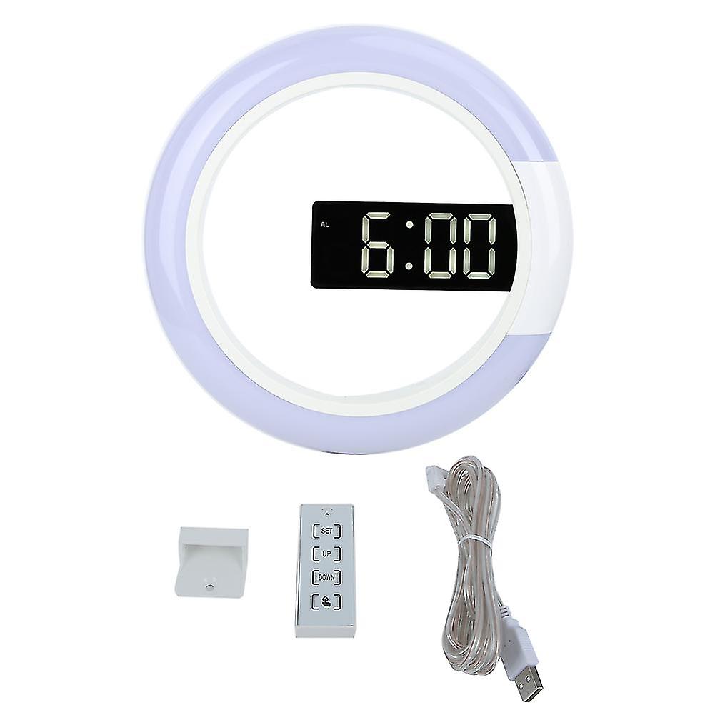 Innovative Modern Style LED Wall Clock Home Decoration with Alarm Temperature Light Function