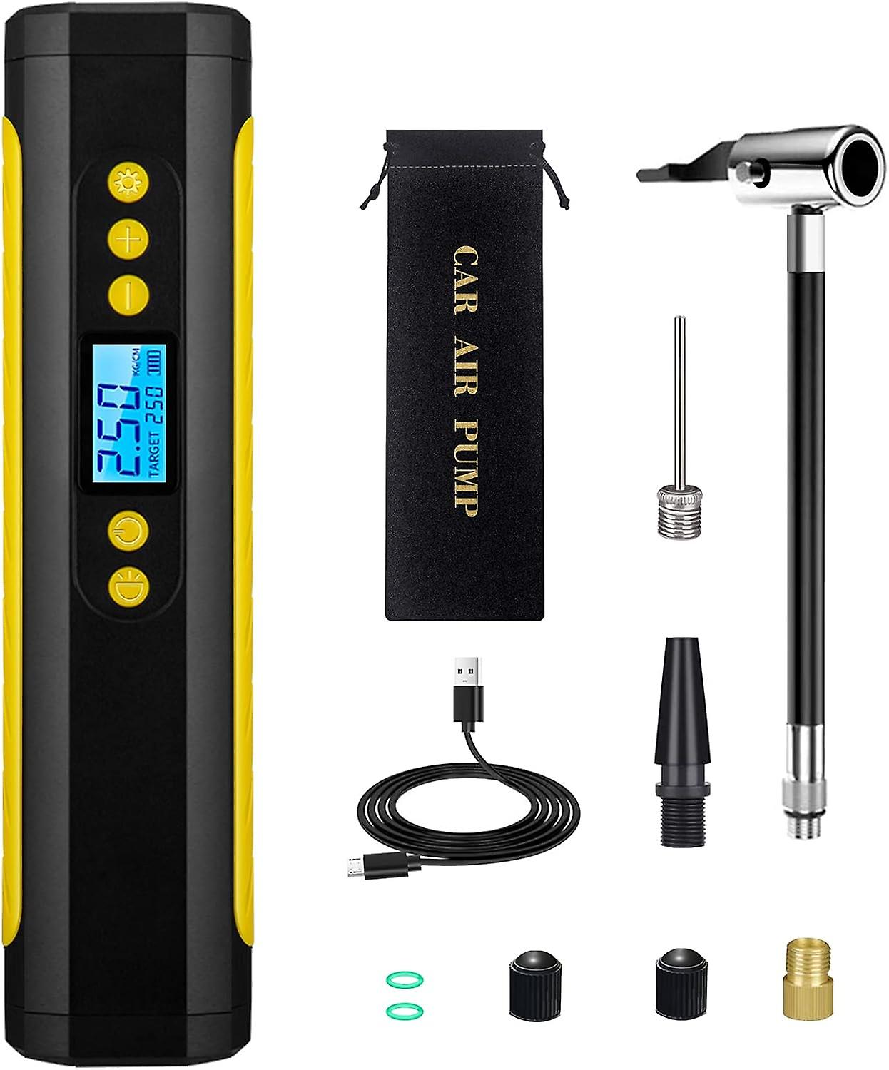 Portable Compressor, Rechargeable 140psi Electric Tire Inflator, Cordless Car Compressor, With Led Digital Screen Air Compressor Electric Inflator For