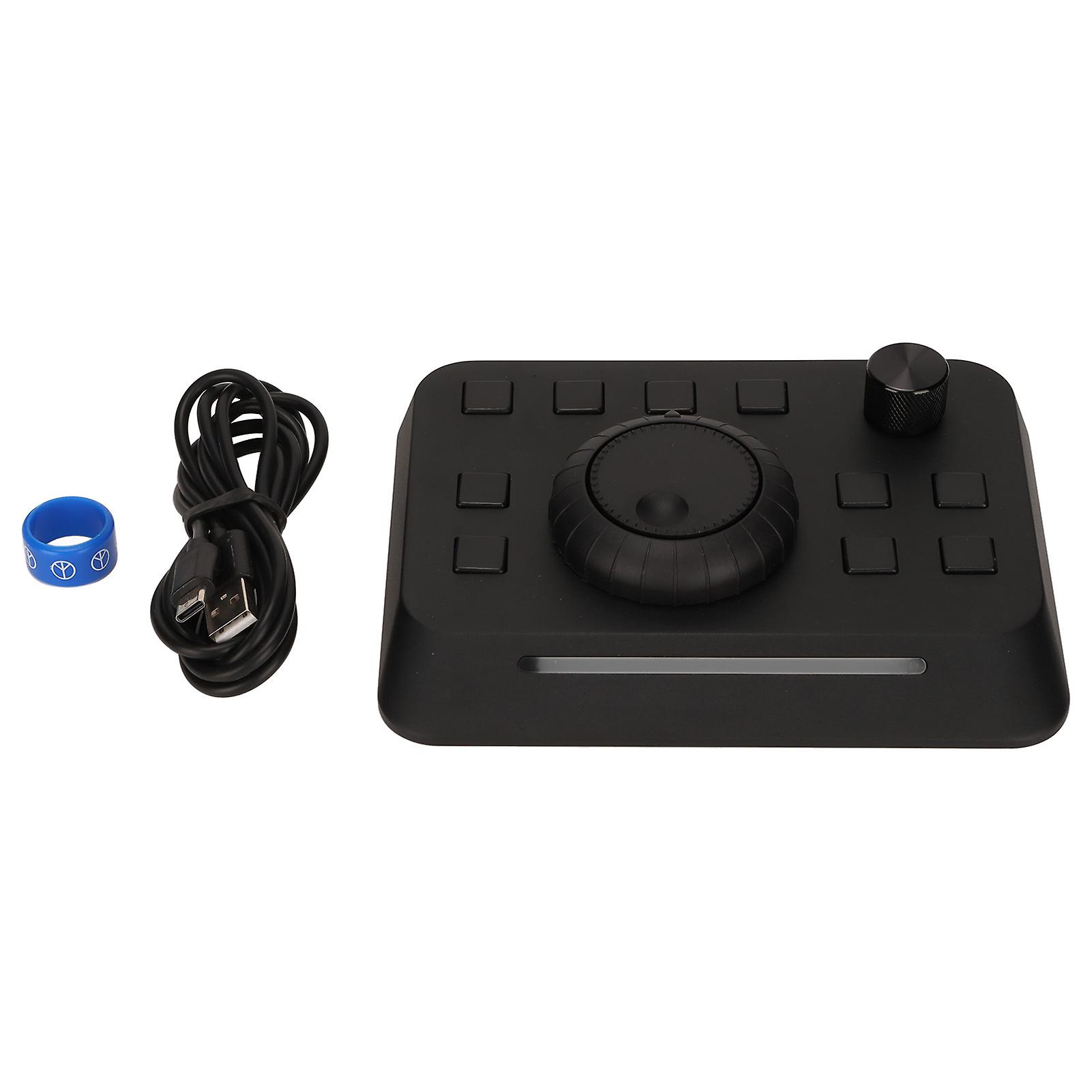 Editing Console Black 10 Custom Buttons Plug and Play Aluminum Alloy Video Controller