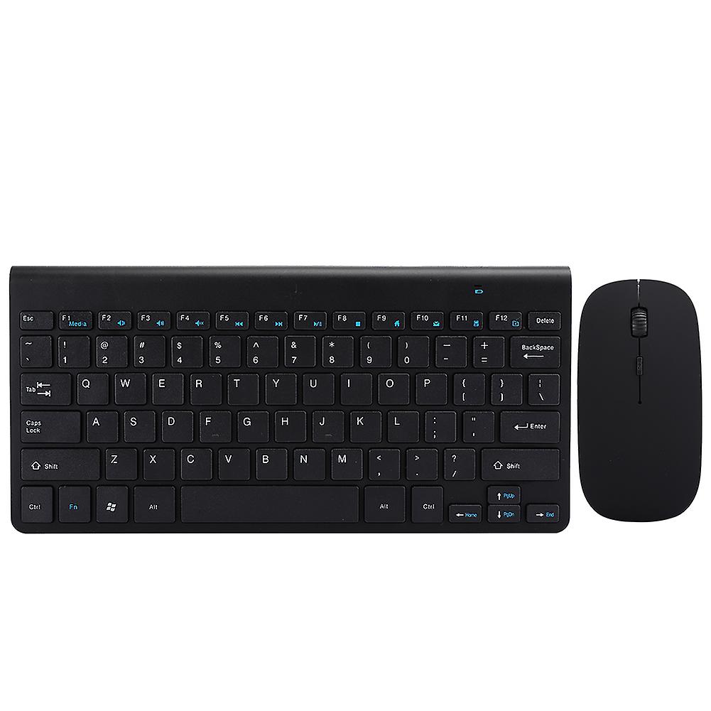 Wireless Keyboard Mouse Set Ultra Thin Mute Mini Home Office Computer Accessories 2.4G(Black )