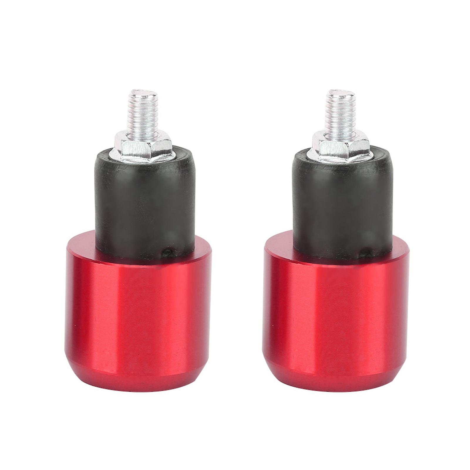 Motorcycle Handlebar End Weights Red Aluminium Anti-Vibration Durable Pair Enhanced Stability Easy Installation for Motorbik
