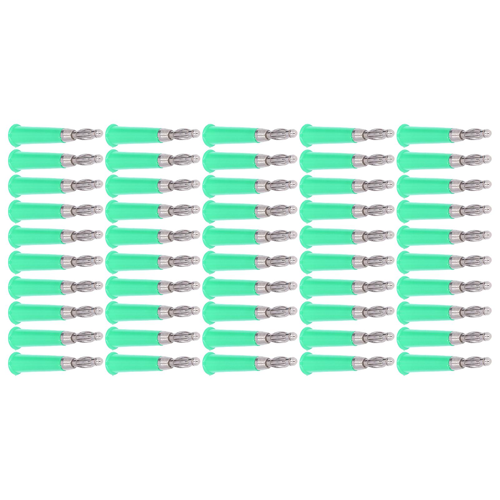 50Pcs Lantern Banana Plug ABS Zinc Alloy Welded Speaker Bananas Connector for 4mm SocketGreen 