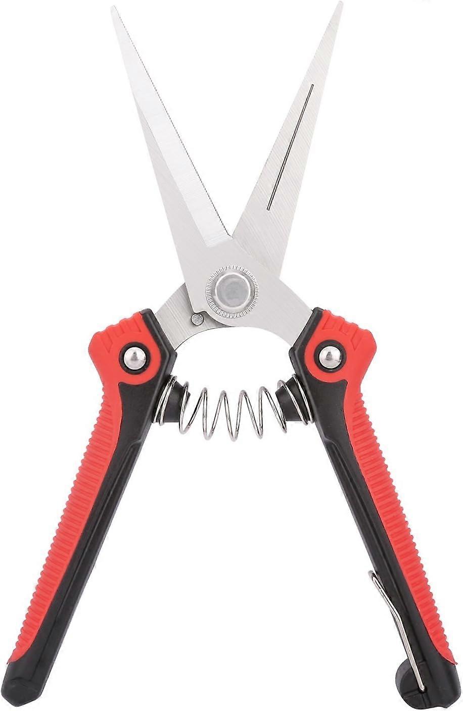 Pruning Shears, Heavy Duty Stainless Steel Extra Sharp Multi-Purpose Hand Pruning Shears, Black and Red
