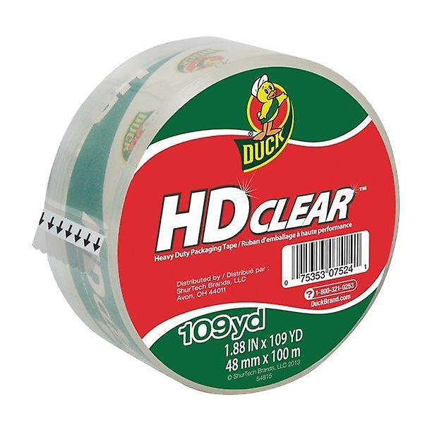 Duck Hd Clear Packing Tape, 1.88 In. X 109 Yd., Clear, 1-count