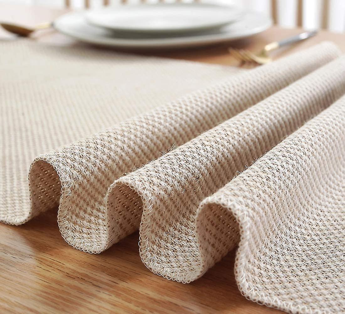 Cotton Linen Fringe Table Runner, Geometric Handmade Woven Fabric Decorative Table Runners, Macrame 