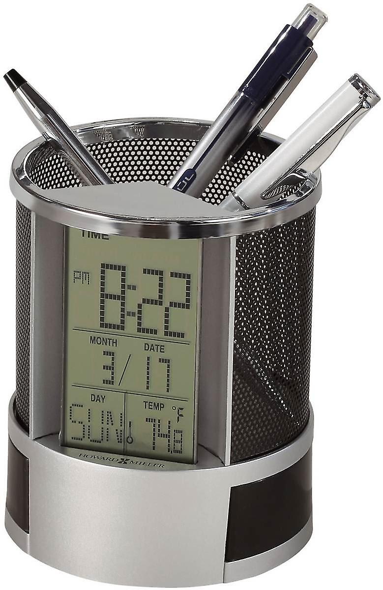 Howard Miller Desk Mate Tabletop Clock - Silver/Black