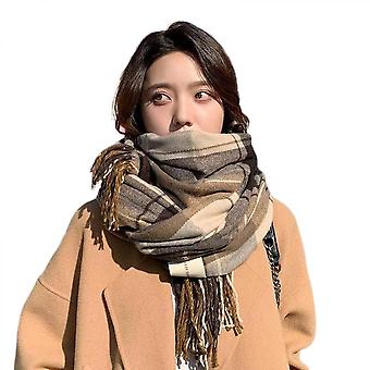 Veeki Womens Scarf Fashion Long Shawls Wraps Big Grid Winter Warm Lattice Large ScarvesKhaki