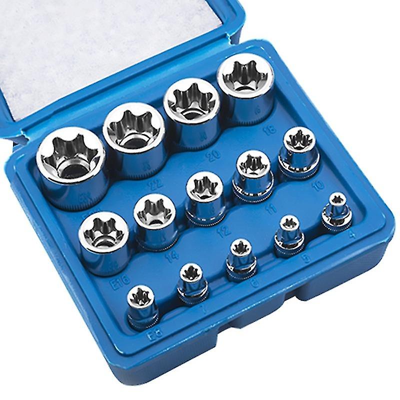 14-delig E Star E4-e24 Torx doppenset E-torx buitenzeskantmoer