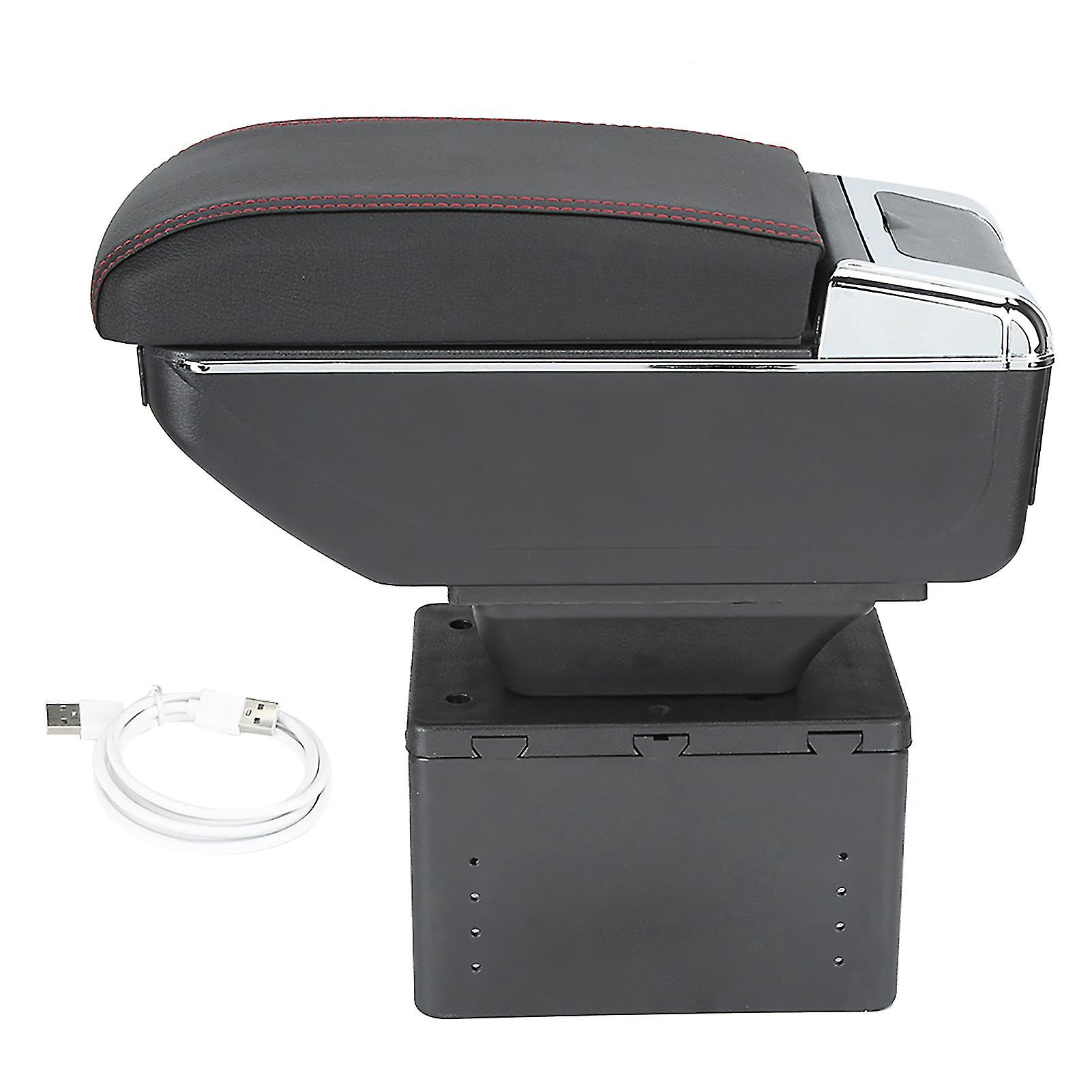 Universal Car Armrest Box Container with Adjustable Center Console and USB Interface