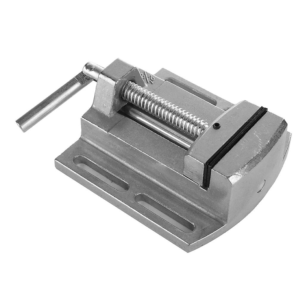 2.5-inch miniature desktop aluminum clamp bench vise can be used as a flat clamp and is compatible with drill presses