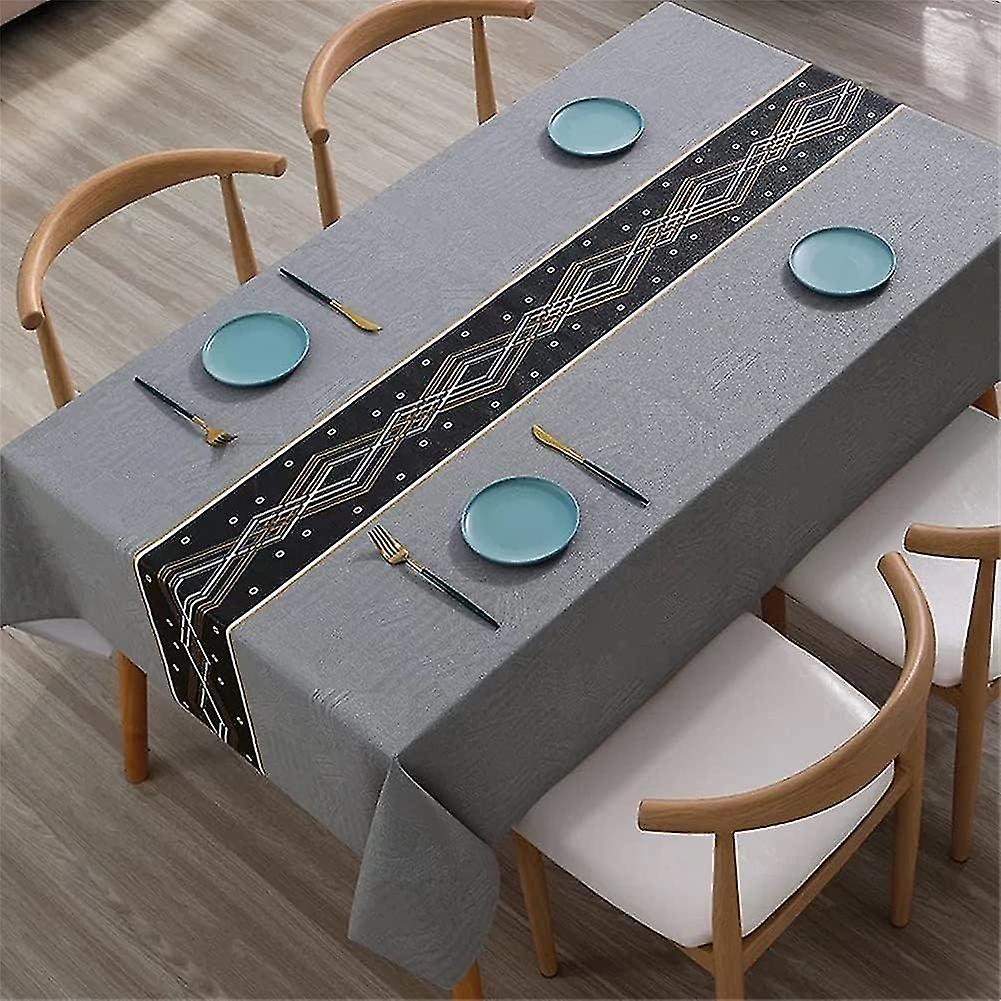 Rectangular Stain-Proof Tablecloth Rectangular PVC Oilcloth Tablecloth Retro Printed Waterproof Tabl