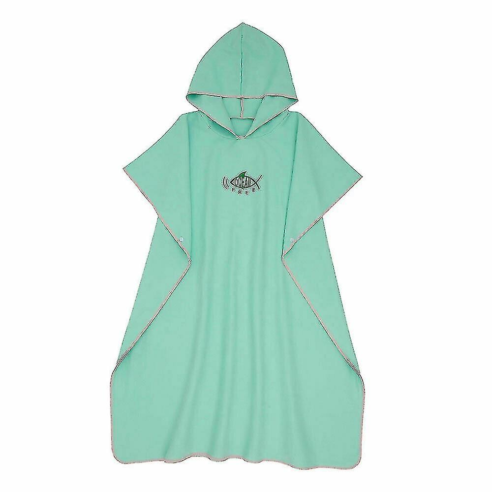 Hooded Poncho Unisex Beach Changing Robe（green）