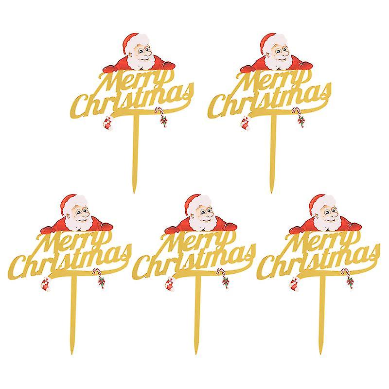 5pcs Christmas Party Cake Topper