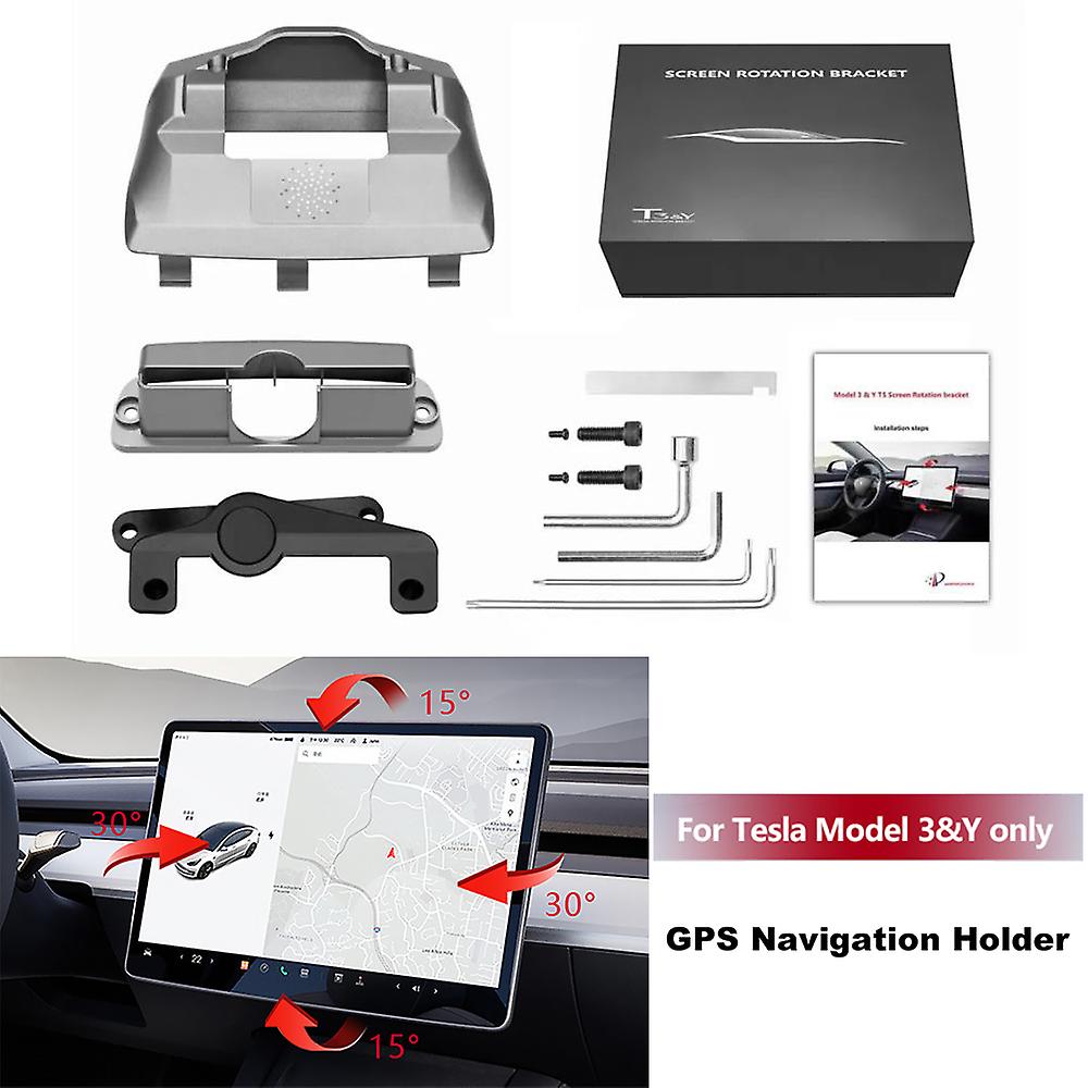 Swivel Mount For Tesla Model 3 Y 2023 Accessories New Central Control Screen Display Rotation Bracket Car Gps Navigation Holder
