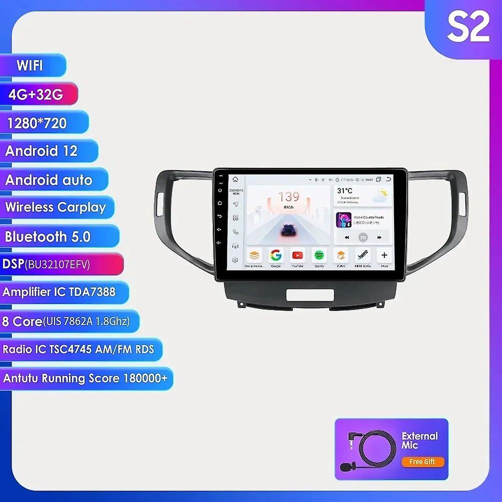 Ossuret 2din Android Auto Car Radio For Honda Accord 8 2008 - 2012 Spirior Multimedia Navigation Gps Rds Dsp 4g Carplay Ui7862