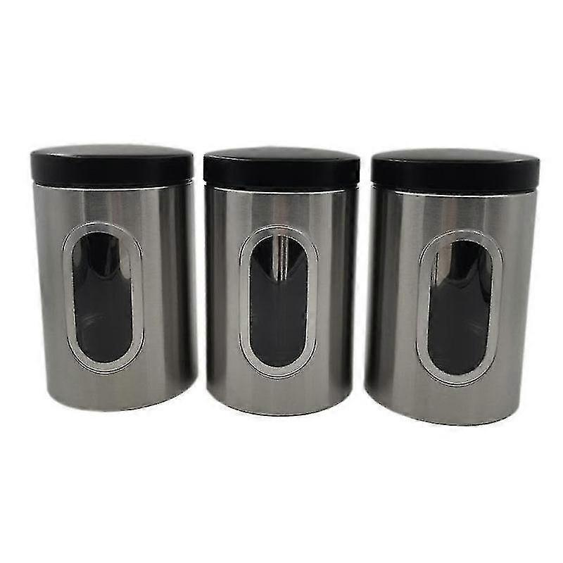3pcs Tea Coffee Sugar Storage Canisters Jars Pots Kitchen Container Tins