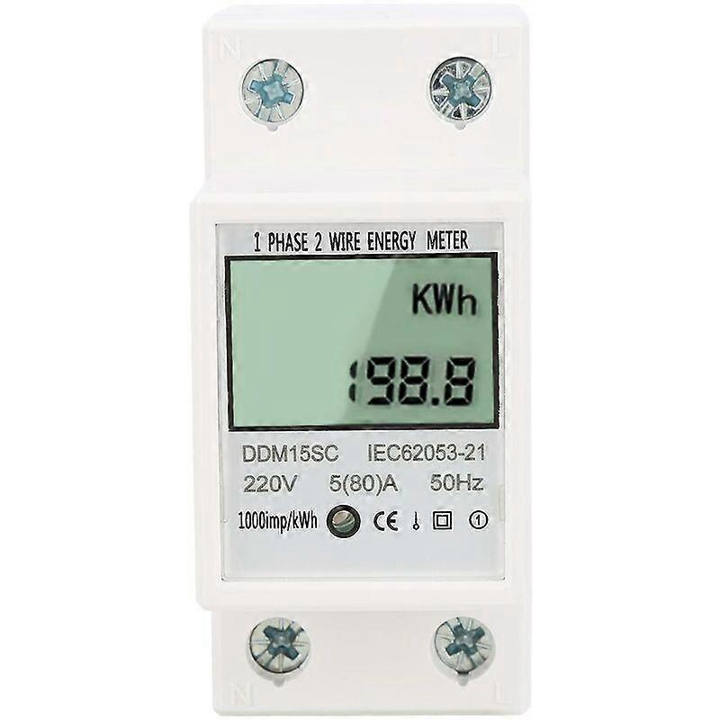 Single-phase energy meter with LCD digital display 5-80A 220V 50Hz kWh energy consumption meter DDM15SC