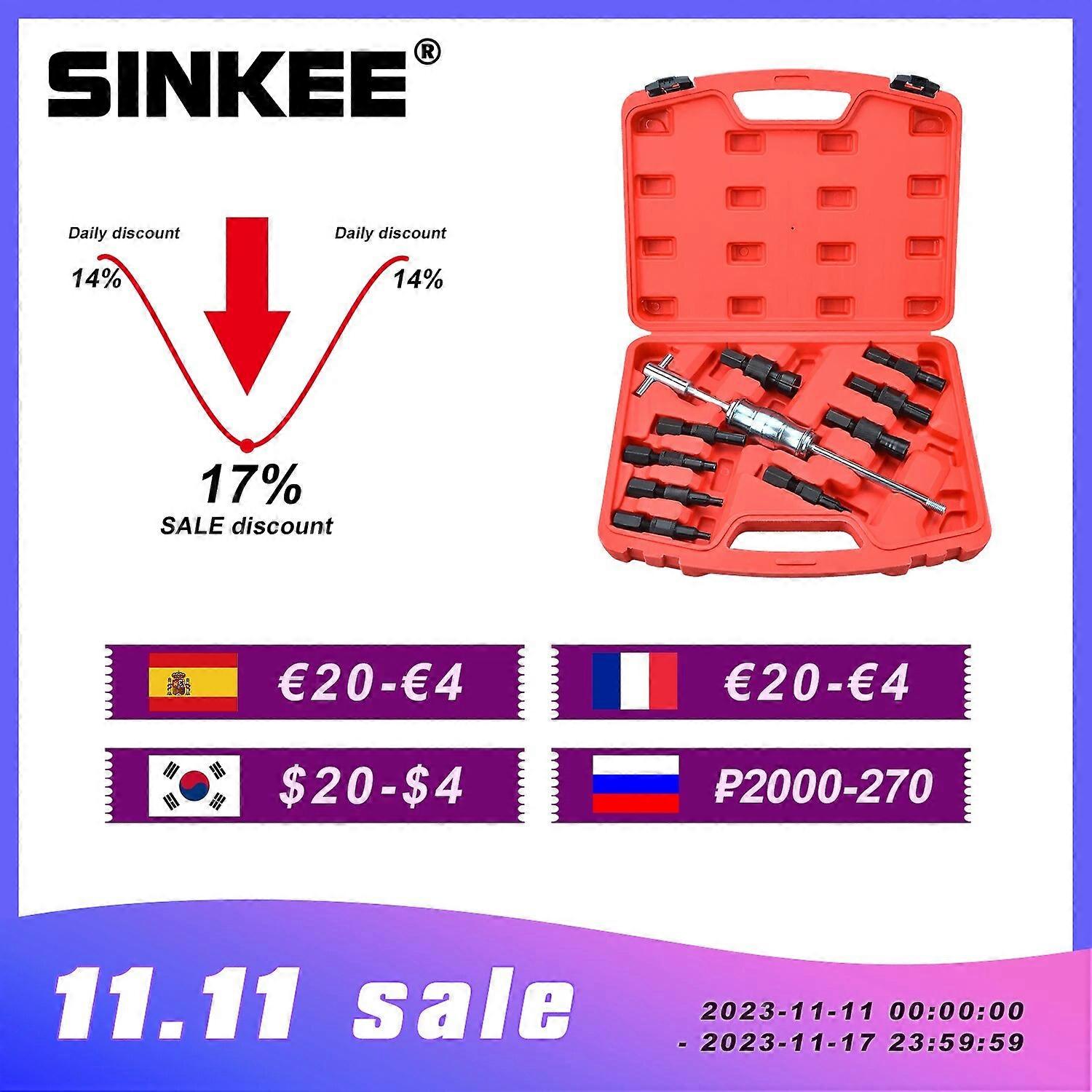 9/10pc Blind Hole Kit Slide Hammer Pilot Intern Lager Avdragare Lager Utdragare Borttagning Verktygssats Nr.41799