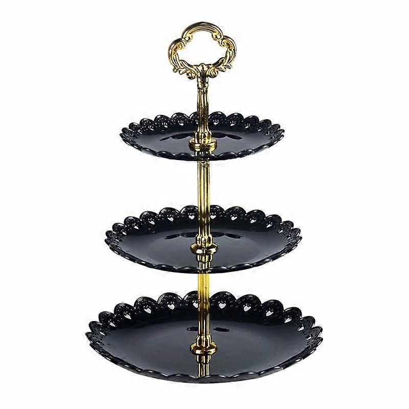 3-tier Plastic Dessert Display Stand, European Style Buffet Tea Break Cake Dessert Service Tray, Multi-layer Display Rack, Fruit Plate, For Home Weddi