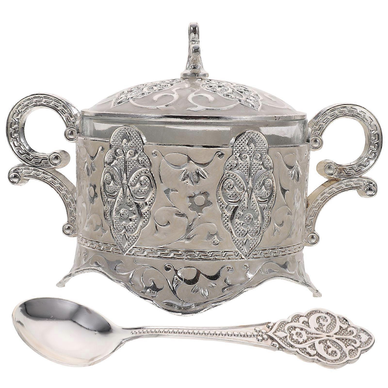 1 Set Household Seasoning Jar Embossed Sugar Condiment Container Honey Condiment Holder