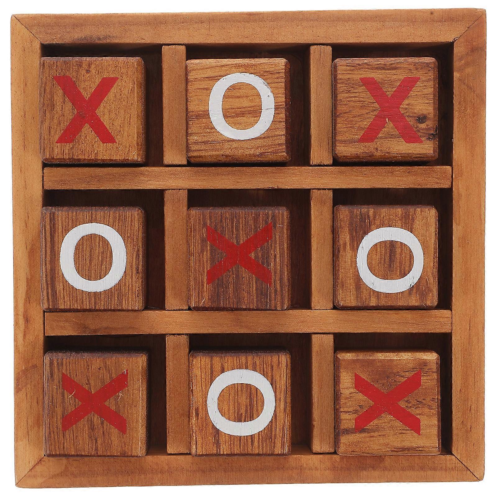 1 Set Tic Tac Toe Wooden Board Games Parent-Child Intelligence Leisure Game Toy