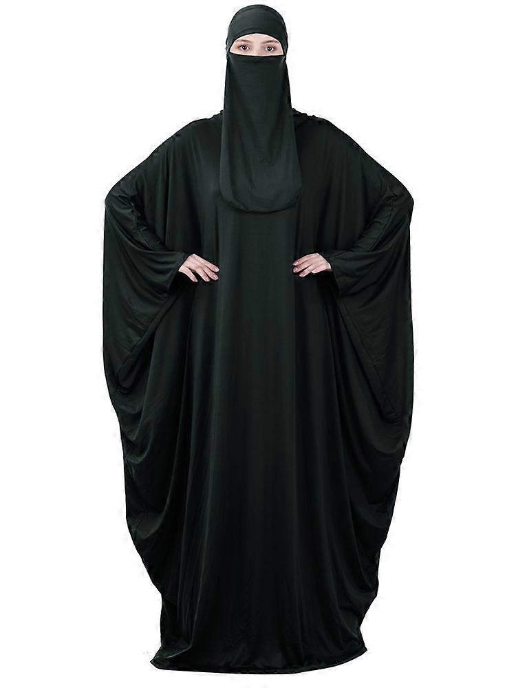 Modest Muslim Girl’s Practical One Piece Prayer Dress - Black