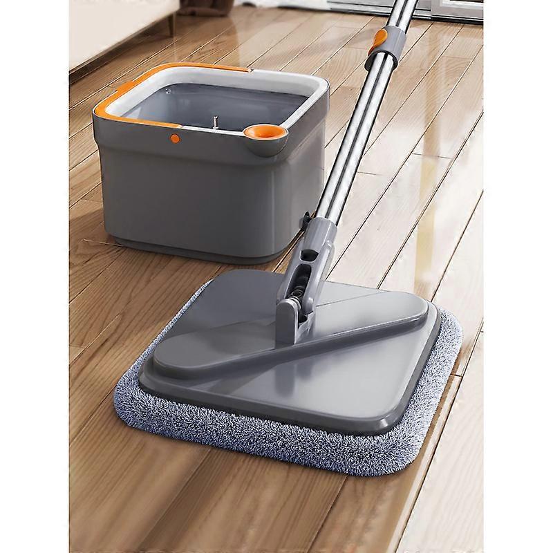Spin Mop With Bucket Hand Free Squeeze Mop Automatic Separation Flat Mops Floor Cleaning With Washable Microfiber Pads
