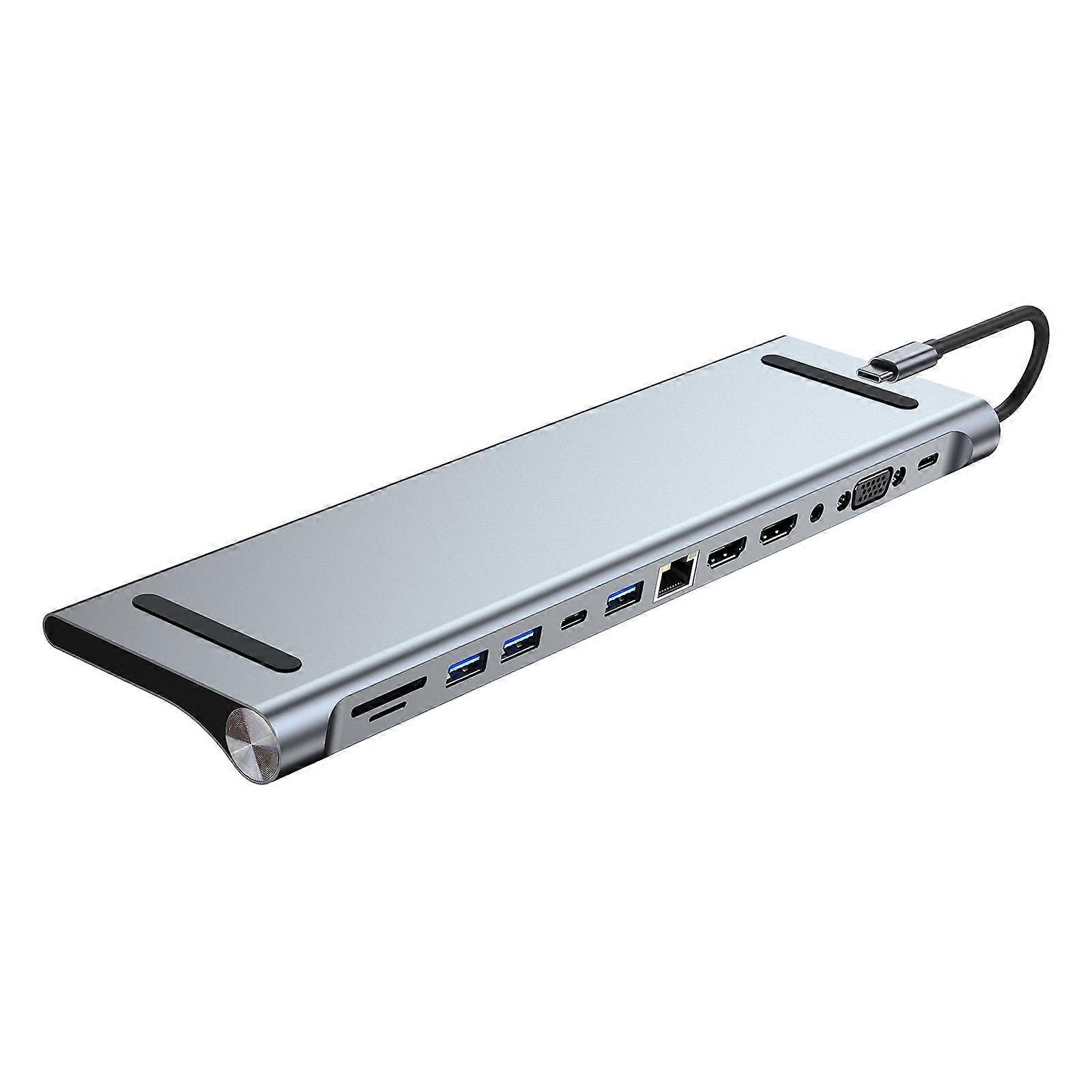 USB Hub Aluminum Shell Easy to Use Portable with 100W PD Port Multiple Ports 12 Port