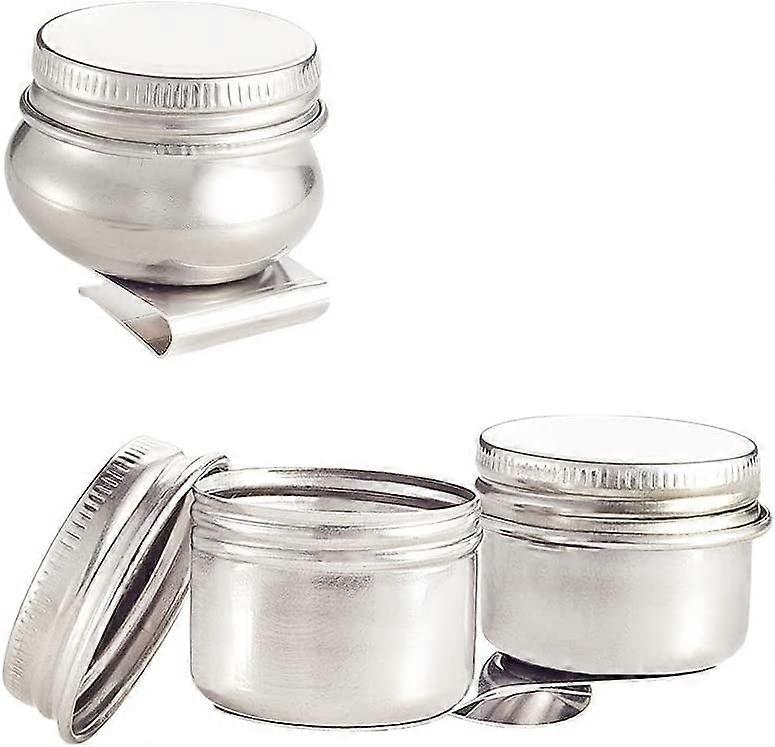 Palette Cups of 2 Set Double Dipper Palette Cup with Screw Lid and Clip Single Palette Cup with Clip (25ml / 0.8 Oz)