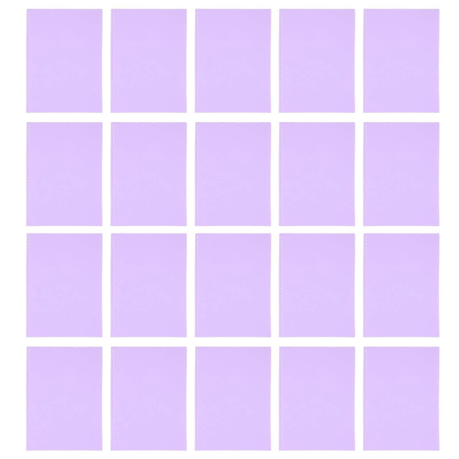 20Pcs Sheet Protector Paper Binding Cover Matte A4 30 Holes PP Plastic for Presentation Taro Purple