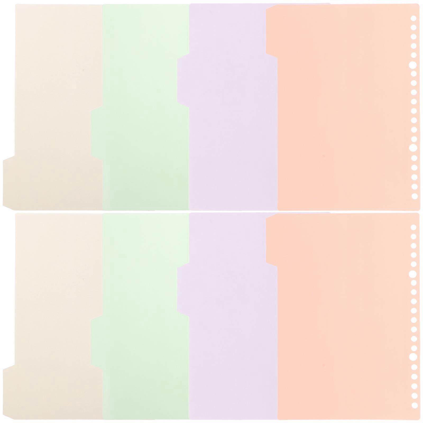 8pcs Versatile File Dividers Bookmark Paper Dividers Loose-leaf Page Markers Binders