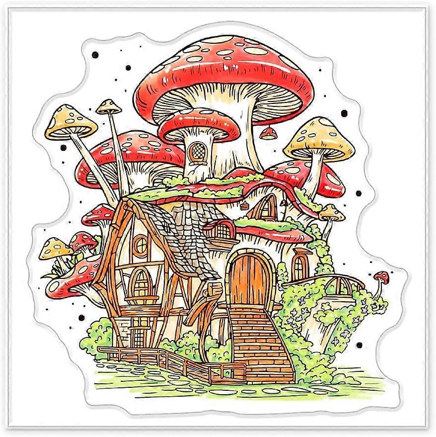 Mushroom Hut Clear Stamps for DIY Scrapbooking