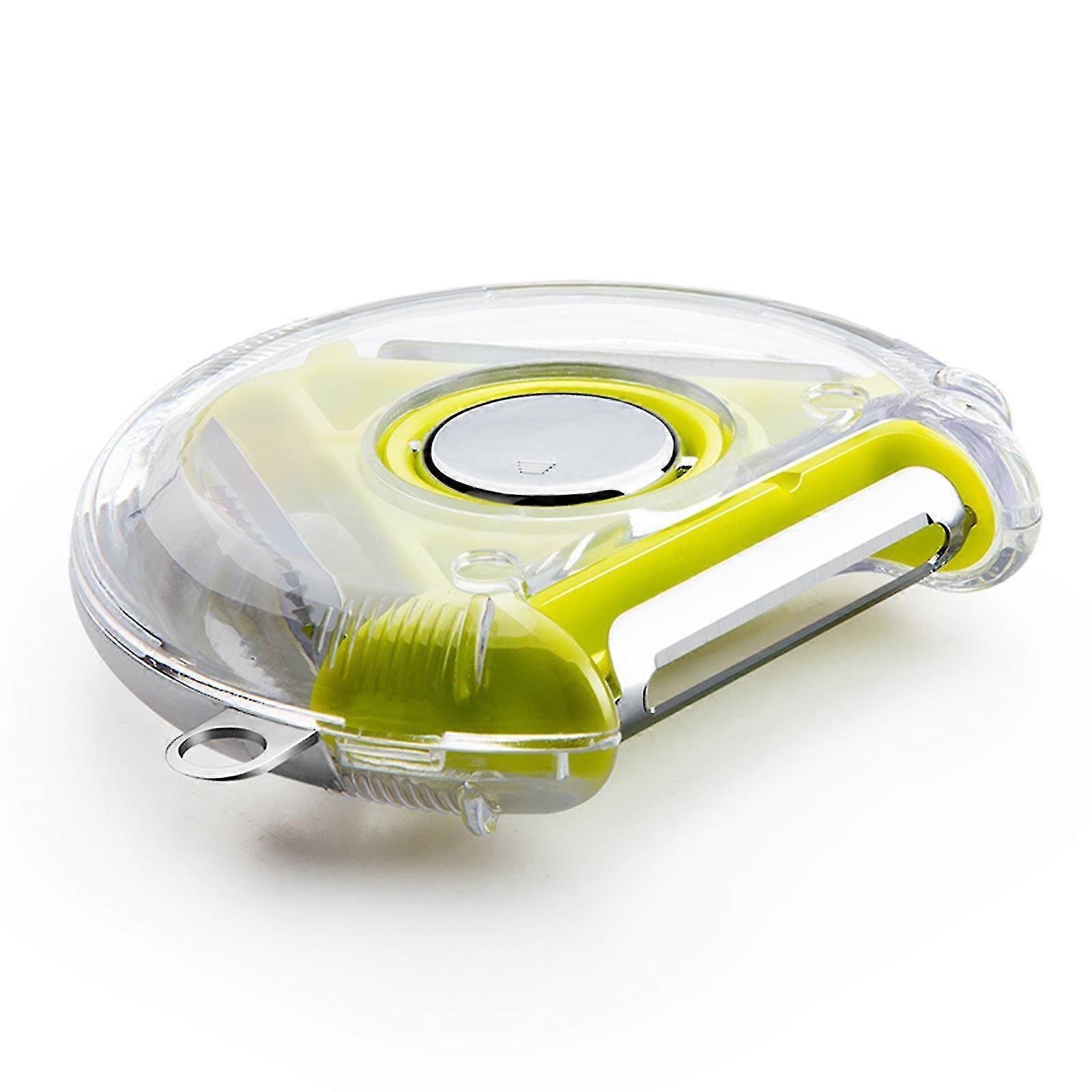 Multifunctional Paring Portable Three-in-one Rotating Fruit And Vegetable Peeling(1pcs, Green)