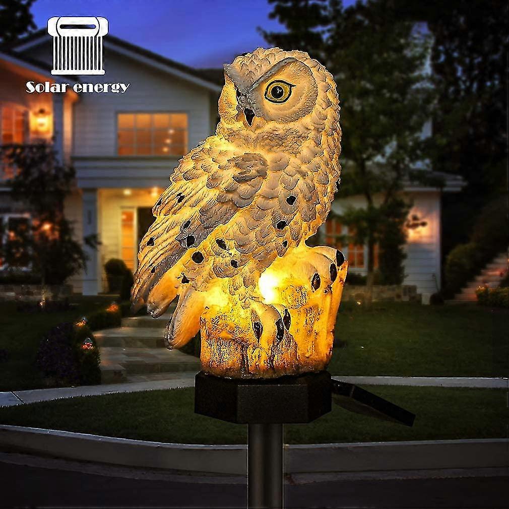 Owl Led Solar Garden Light Waterproof Outdoor Lighting Decorative Night Light For Home And Garden (white)
