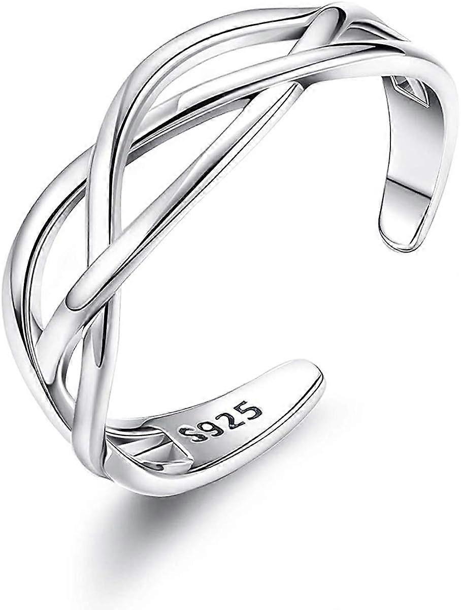 Solidny srebrny pierścień 925, regulowany srebrny pierścień na kciuk w stylu vintage