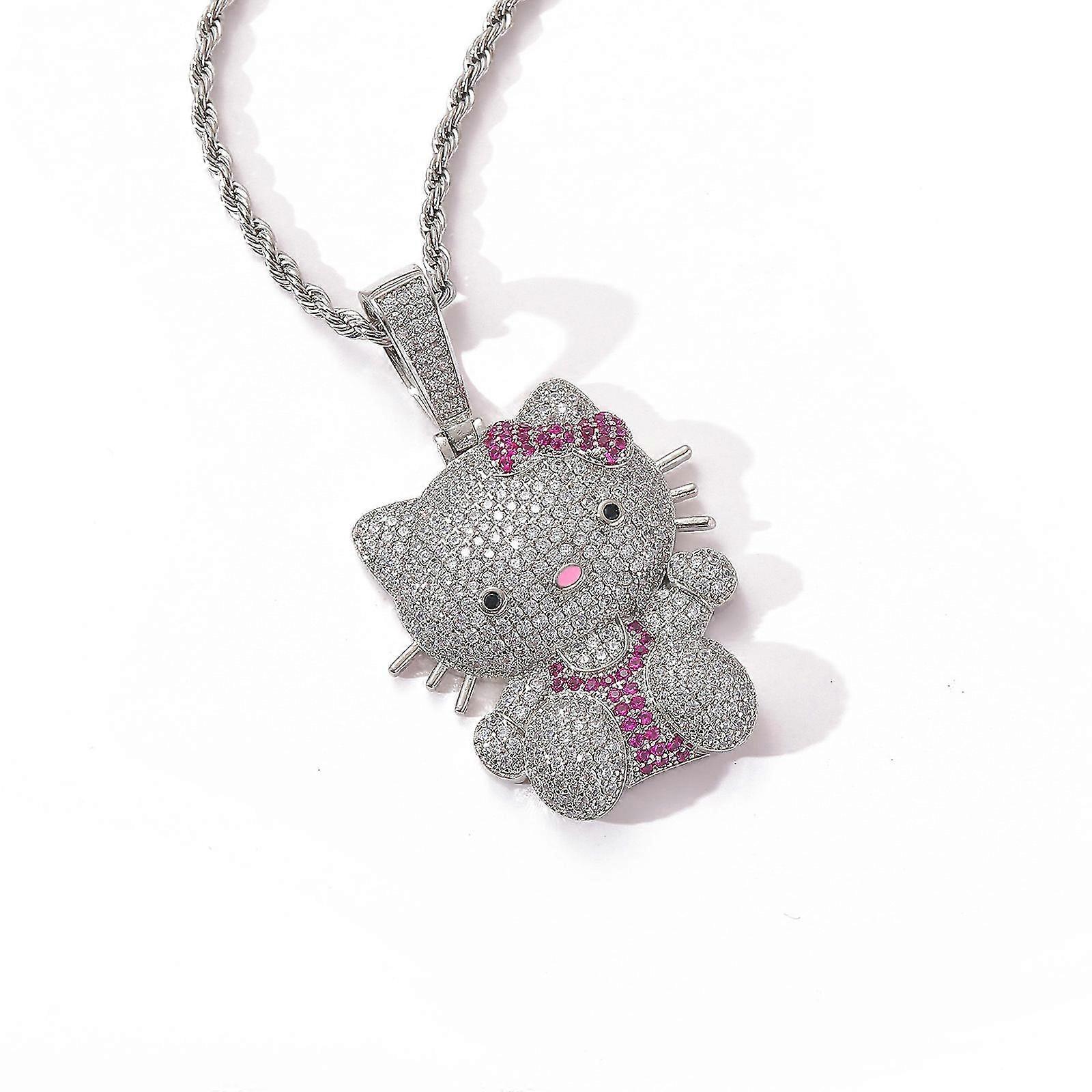Hellokitty Diamond Necklace Pendant With High Quality Diamond Inlay Technique