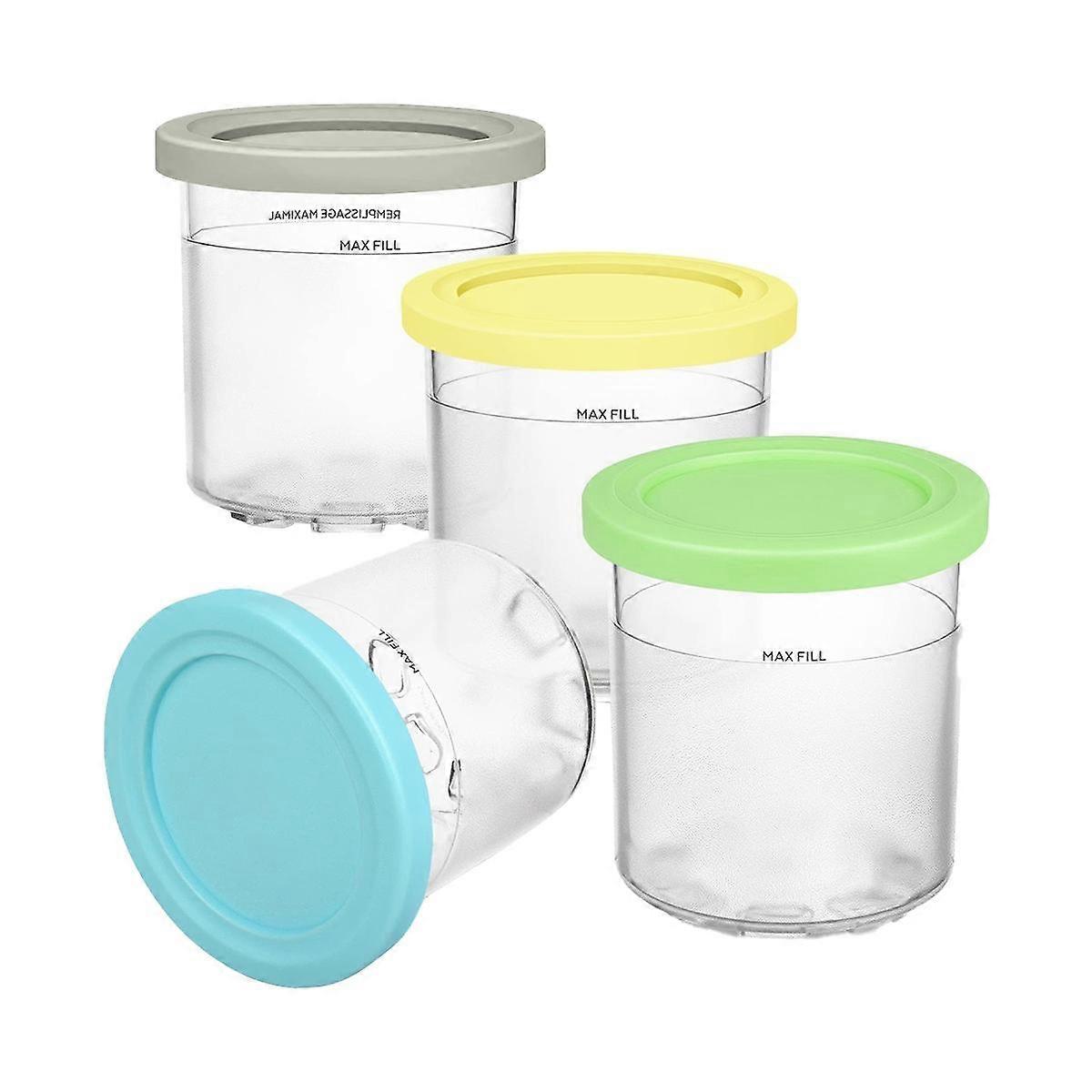 Ice Cream Pint Container With Lid Replacement for Ninja Creami, Compatible With NC301 NC300 NC299AM