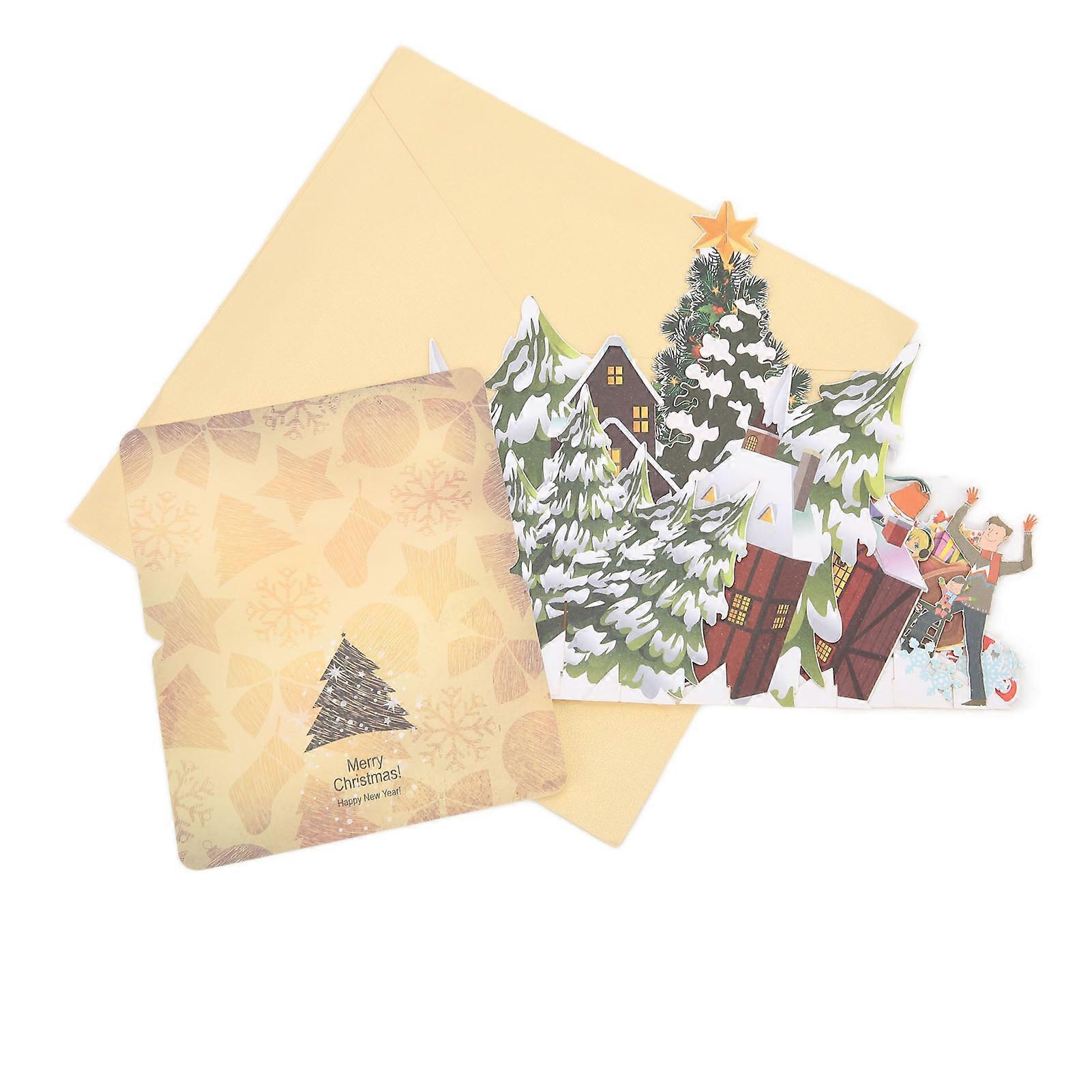 Greeting Card Three Dimensional Christmas Party Shape Decorative Paper with Envelope