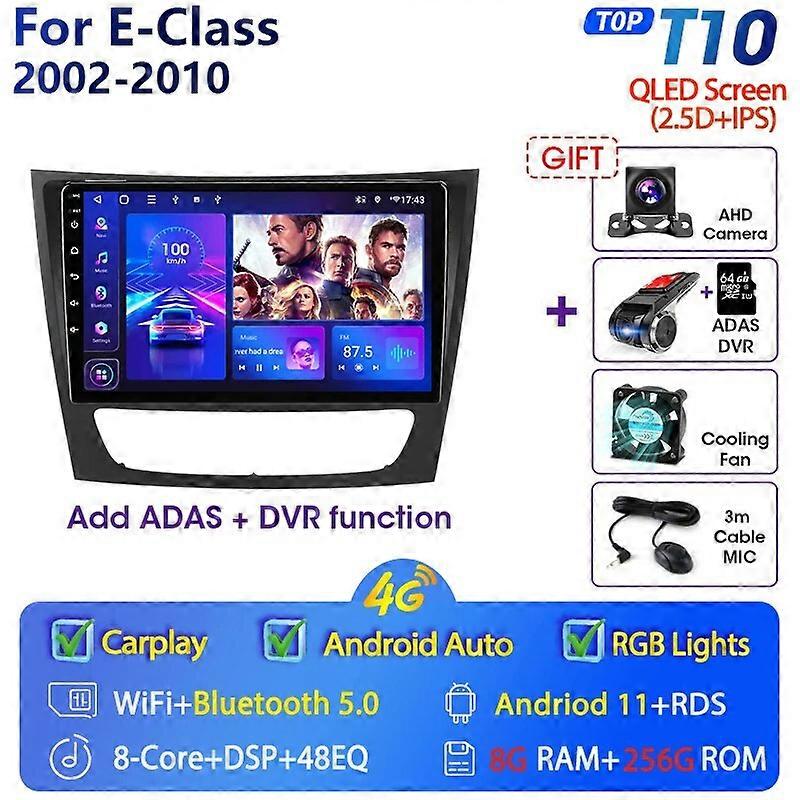 JMCQ 2 Din Android 11 Car Stereo Radio For Mercedes Benz E-class E Class W211 E200 CLS 02-10 Multimedia Video Player RDS Wifi