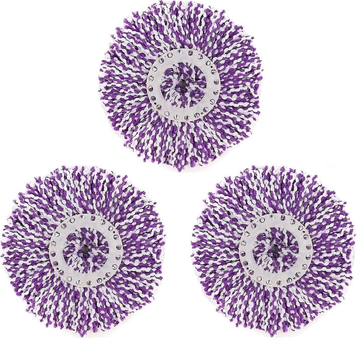 3 Replacement Mop Micro Head Refill For 360 Spin Magic Mop-microfiber Replacement Mop Head-round Shape Standard Size White-3 Pack