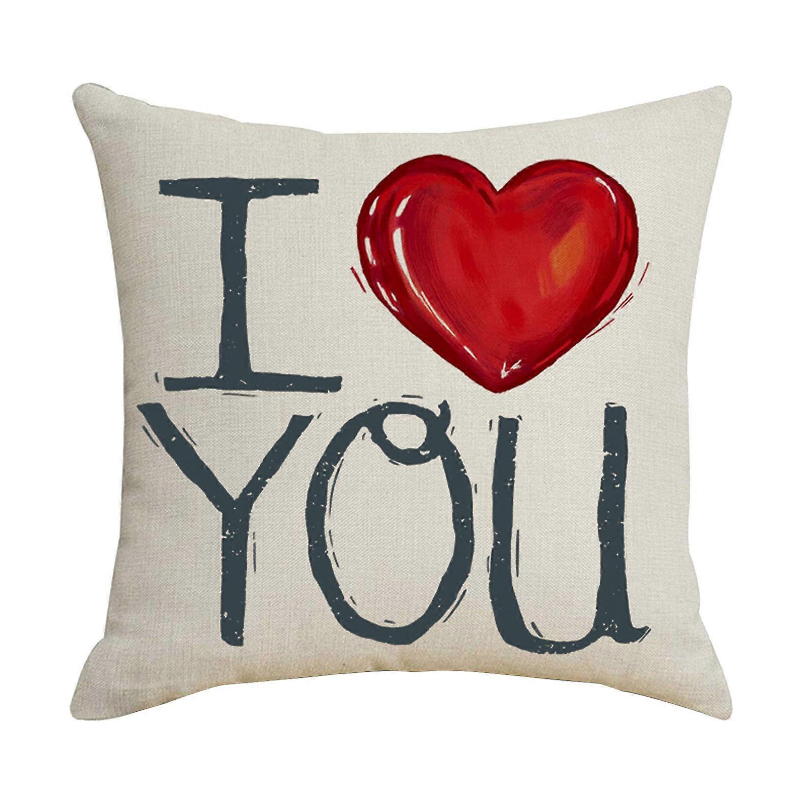 New Valentine's Day Pillow Case And Versatile Combination Couple Pillow Linen Dirty Heart Shaped Throw Pillow 241454