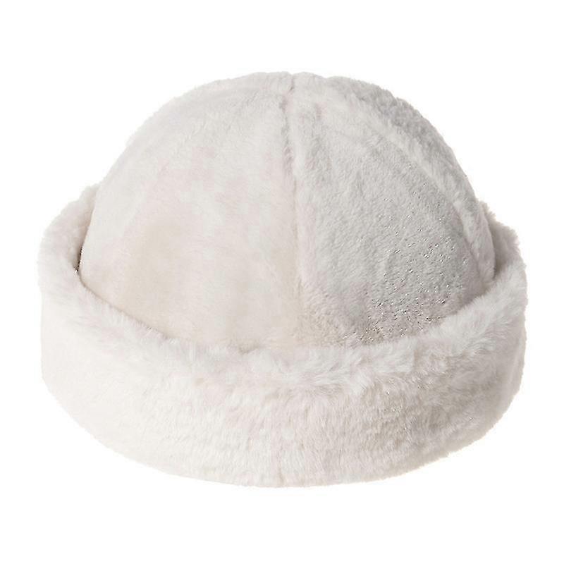 Landlord Docker Cap Adjustable Hip Hop Rolled Cuff Retro Brimless Sailor Hat(white)