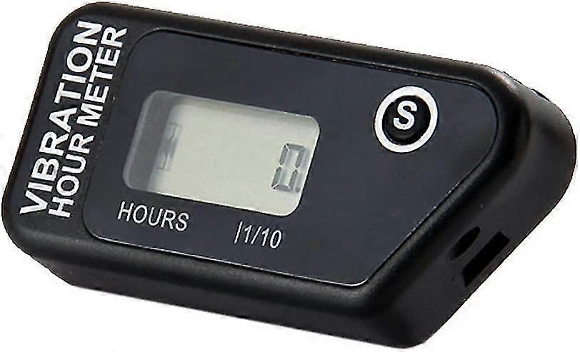 Digital Vibration Hour Meter Complete Waterproof Resettable Vibration Hour Meter Wireless For All Vibrating Machine Motorcycle Snowmobil Atv (black)